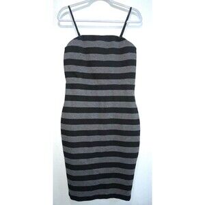 Express Covertible Dress Black Gray Bodycon Stretch Sheath Zip Back Women’s 12